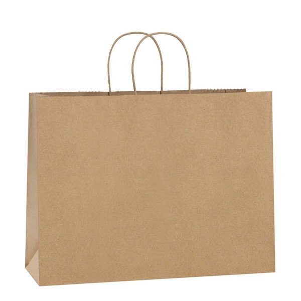 BagDream 100Pcs 16x6x12 Inches Kraft Paper Bags with Handles Bulk Gift Bags Shopping Bags for Grocery, Merchandise, Recycled Large Brown Paper Bags