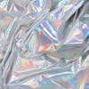 Hologram Metallic Foil Stretch Fabric Width 58 Inches(Silver Iridescent 1yard)