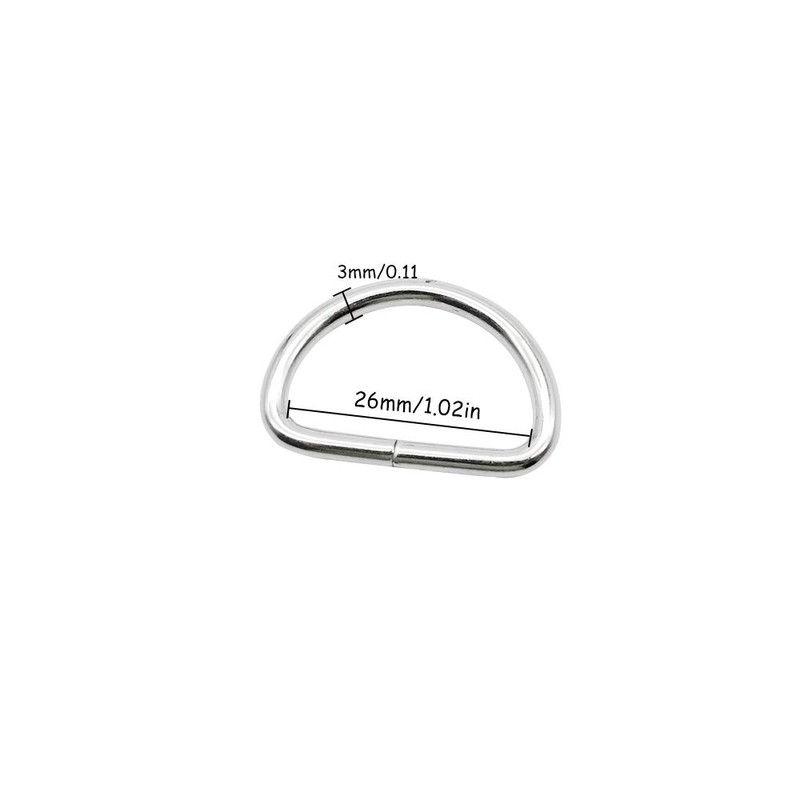 Booly Pack of 30 Silver D Ring Metal D Ring