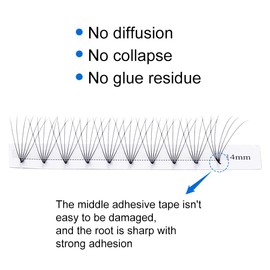 Volume Eyelash Extensions, 6D Ready-to-Use Fan Eyelashes, Premade Fan Eyelash Extensions, 0.07 Mix 8-14 mm, D Curl, Eyelash Fans, Ready-to-Use Fan Volume Ready Fan Eyelash Extension (6D-0.07-D-8-14)