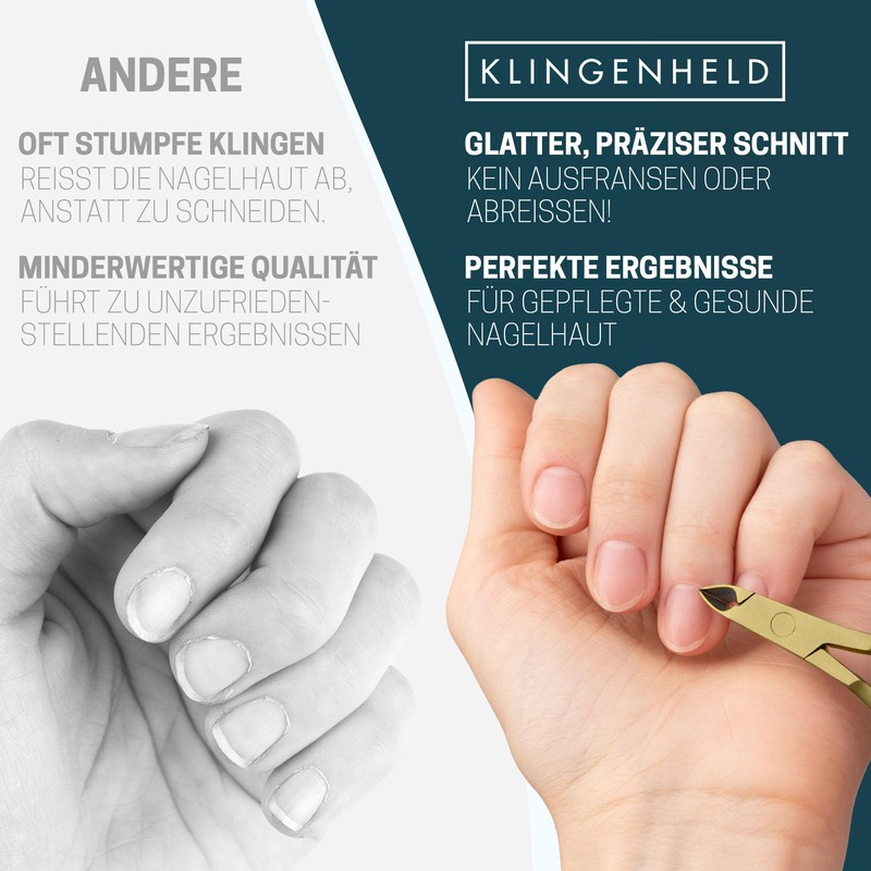 KLINGENHELD® Precise Cuticle Nippers with 1 Cuticle Pusher - Very