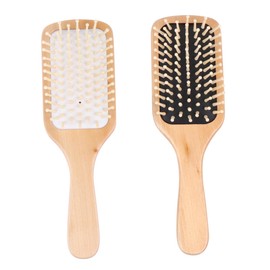 Baluue 2pcs Wooden Hair Comb for Scalp Massage Care Comb White Black Promotes Suitable for All Hair Types and
