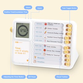 Visual Timer for Kids with Planning Board ADHD Tools for Kids ADHD Timer for Kids Visual Schedule for Kids with Autism Desk Timer Management Silence Tools for Classroom Home