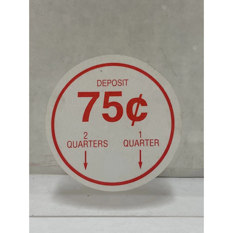 .75 Cent Price Decal Sticker For Capsule Vending Machine (SET