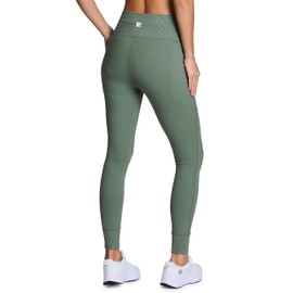 Avalanche Women's Squat Proof Drawstring Waist Gym Hiking Legging Fitted Jogger with Pockets Green Agave M