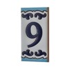 Medelo-02 Hand Painted Ceramic House Numbers 7.5cm x 3.7cm Spanish