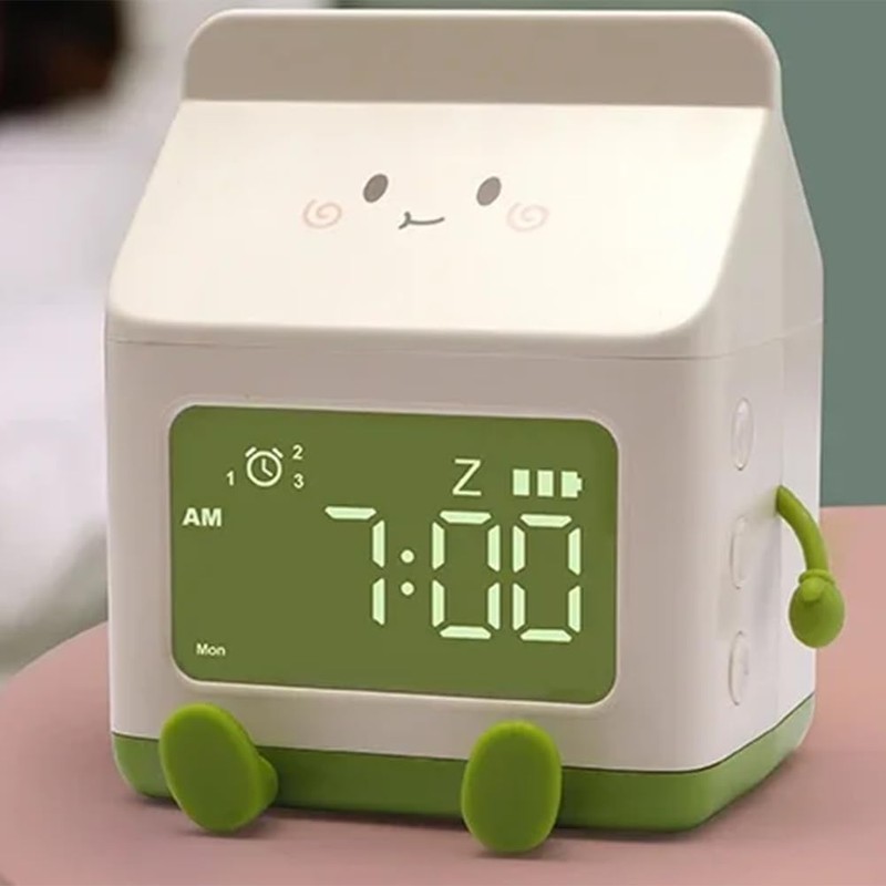 Roarrter Milk Carton Electronic Alarm Clock Student Mini Countdown Cute