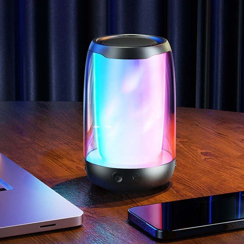 Portable Bluetooth Speaker with Night Light Multifunction LED Dazzling Night