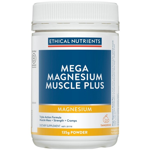Ethical Nutrients Mega Magnesium Muscle Plus Powder 135g - Tangerine