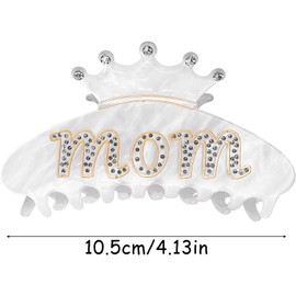 Exquisite MOM Hair Claw Clip, Moms Day Hen Party Accessories for Women Girls, Rhinestone Banana Claw Clip Bride To Be Accessories for Mother's Day Bridesmaid Wedding Party