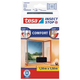 tesa fly screen Comfort Velcro strip for windows, black, 1.3m: 1.5m