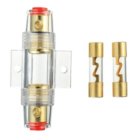 BOJACK 4-8 Gauge AWG in-line 100A AGU Fuse Holder with 100 Amp AGU Fuses for Car Audio, Alarm, Amplifier, Compressors, Waterproof Inline Fuse Holders (100A)