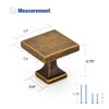 Cabinet Knobs Antique Brass Square Knobs for Cabinets and Drawers