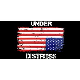 Under Distress USA Upside Down Flag Vinyl Decal Bumper Sticker