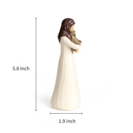 DANVON Sculpted Animal Friendship Figure,Resin Figure Cast Original Carving and Painted by Hand,Angel Carrying Dog as Reminder of Loyal Pets and Friends, Present and Past