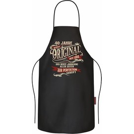 LOBO Gift for Men for 40th Birthday: Bester Jahrgang 1985-40 Years Matured to Perfection - Barbecue Apron Cooking Apron Kitchen Apron Made of Pure Cotton Black, original