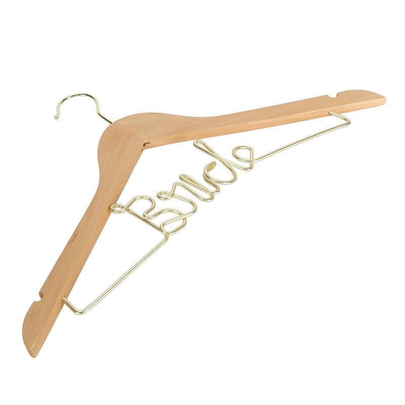 Wedding Hanger Anti Slip Wooden Clothes Hanger Iron Clothing Hanger