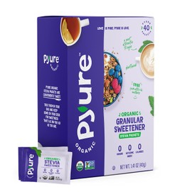 Pyure Organic Stevia Packets | Zero Calorie Sweetener for Coffee, and Baking | Granulated Stevia Sugar Substitute | Plant-Based, Keto, Diabetic & Paleo Friendly | USDA Organic, Non-GMO | 40 Packets