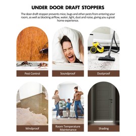 CLOORDE Under Door Draft Stoppers, Door Sweep Door Weather Stripping, Door Draft Stopper for Under Door, Garage Window Blockers, Noise and Cold Air Insulation (Brown-4pcs, 39inch)