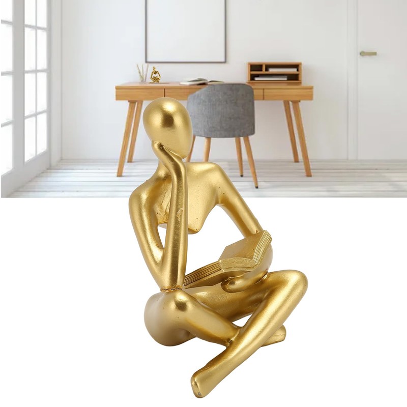 Thinker Sitting Figure, Good Decoration Fine Workmanship Resin Abstract Statue