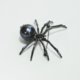 2Pcs Spider Brooch, Pearl Black Spider Pins for Women Men, Pin Accessories Jewelry