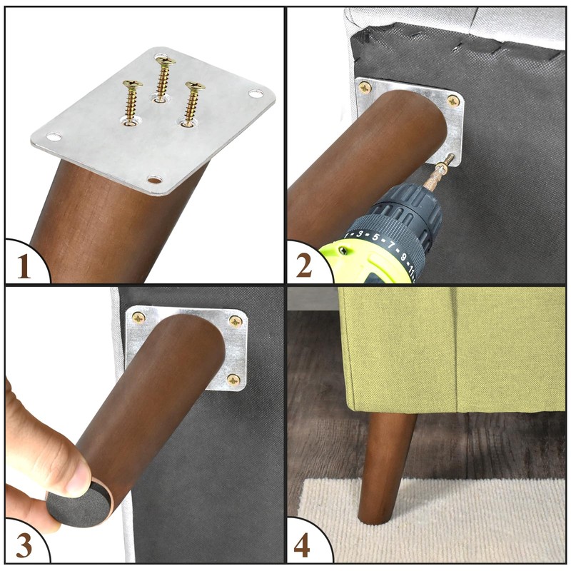 AORYVIC Wood Furniture Legs 6 inch Angled Couch Legs Slanted