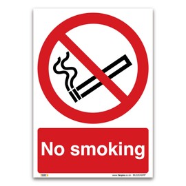 No smoking Sign - A5 1 mm Rigid Plastic Sign - Prohibition Smoking Safety