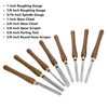 IMOTECHOM 8-Pieces HSS Wood Turning Tools Lathe Chisel Set with