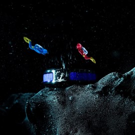 King Will Mens Blue Maple Wood Titanium Ring Laser Nautical Anchor Sun Seagulls and Blue Maple Wood Inlay Wedding Band for Men Polish Comfort Fit 10