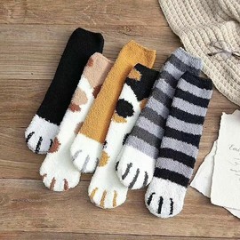 Yulun 5 Pairs Women Fuzzy Socks Cozy Soft Fluffy Cute Animal Slipper Socks Sleeping Warm Socks Christmas for Girls