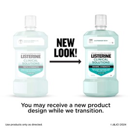 Listerine Clinical Solutions Enamel Strength Mint Oral Rinse, Daily Anticavity Fluoride Mouthwash to Repair Tooth Enamel & Prevent Cavities for Stronger* Teeth, Alpine Mint, 500 mL