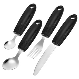 Ciieeo 1 Set Adaptive Utensils for Elderly and Disabled Weighted Handle Cutlery with Spoons and Forks for Comfortable Eating and Convenient Storage