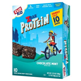 CLIF KID ZBAR - Protein Granola Bars - Chocolate Mint Flavor - Non-GMO - Organic