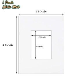 Golden State Art, 11x14 Mats Cut for 5x7 - White Color Signature Mat - Bevel Cut, Acid Free, 4-ply Thickness White Core - Great for Weddings, Baby Showers, Prints, Pictures, Photos