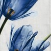 Table Runner Tulips Blue Beige Cream Modern Printed Motif Tablecloth