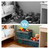 VALESKA 17" Plastic Milk Crate (Deepblue),33L Collapsible Crates for Storage,