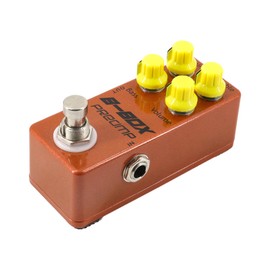 Guitar B-Box Preamp Pedal Electric Guitar Effects Pedal True Bypass Zinc Alloy Shell DC 9V 6.35mm Input/Output Interface Gain/Treble/Bass/Volume 4 Knobs Mini Guitar B-Box Preamp Effector
