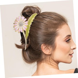 IWOWHERO Elegant Daisy Flower Hair Clip for Women Decorative Hair Accessory Functional Barrette for Casual and Formal Styles Smooth Edges