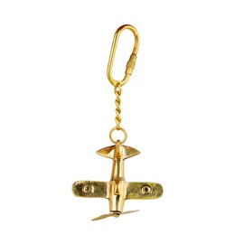 SKYTRAIL VENTURES Vintage Brass Airplane Keychain | Solid Aircraft Design Keyring for Men, Women, Boys, and Girls | Perfect Car & Bike Accessory | Unique Collectible Keychain for Everyday Use