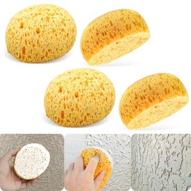 Knockdown Texture Sponges 4Pcs, Sponge for Patch/Repair Ceiling Drywall Wall, DIY Painting Ceiling Wall Texture, Round Sponge, Clay sponges for Pottery, Texture Sponges