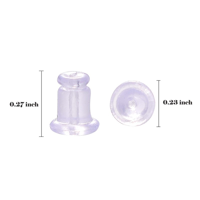 Rubber Earring Backs Soft Clear Earring Backings for Studs Hypoallergenic