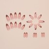 Press On Nails with Nail Glue, 3D Peach Flower Summer