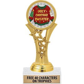 Ugly Christmas Award, Custom 5.5" Starbeam Ugliest Sweater Contest Trophy 1 Pack