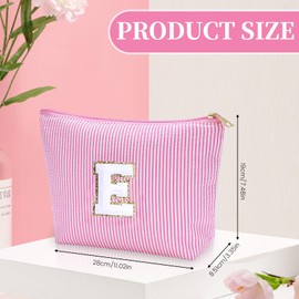 ELNX Personalisierte Kosmetiktasche mit Initialen, Großes Fassungsvermögen Kosmetiktasche Kulturtasche für Frauen Geburtstagsgeschenke für Frauen Muttergeschenke für die Beste Freundin Braut(Rosa, E)