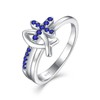 STARCHENIE Sapphire Cross Ring 925 Sterling Silver Christian Fish Ichthus