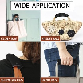 PU Leather Luggage Handle Wraps, Travel Bag Handle Cover, Wallet Handle Protectors, Soft Purse Strap Cover Pad, 2Pcs (Black, One Size)