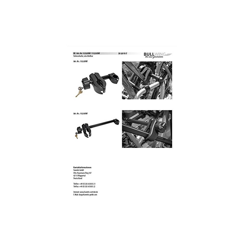 Bullwing Frame Holder Lockable Short 12 cm