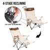 Outdoor Gurumist Folding Camping Chair with Footrest, Tan/Brown