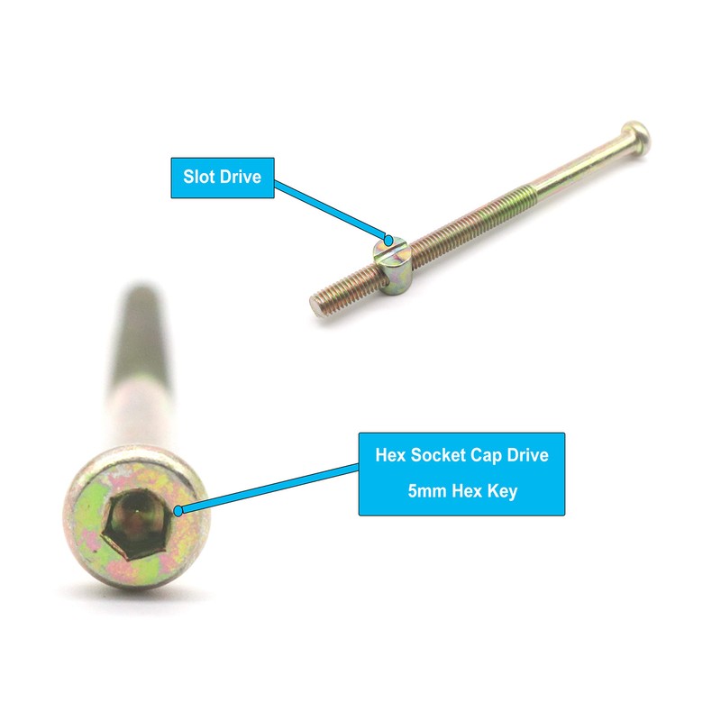 binifiMux M8 Bunk Bed Bolts, M8 Barrel Nuts for Bed,