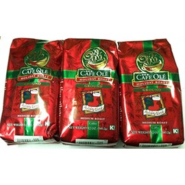 HEB Cafe Ole Ground Coffee 12oz Bag (Pack of 3) (Holiday Blend - Medium Roast)